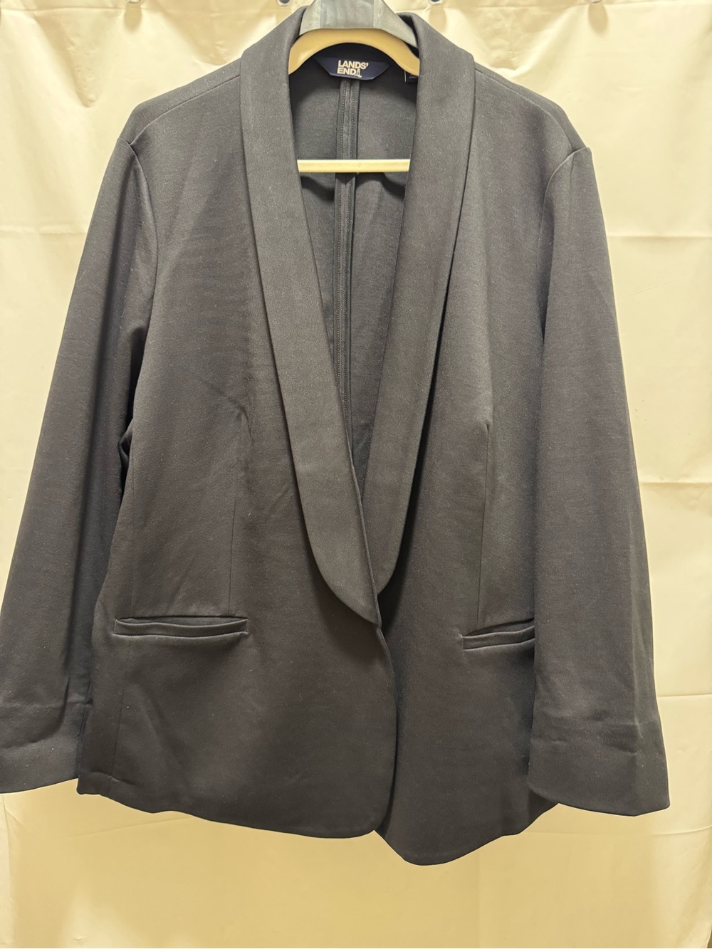 Lands' End Women's Black Shawl-Collar Blazer Jacket